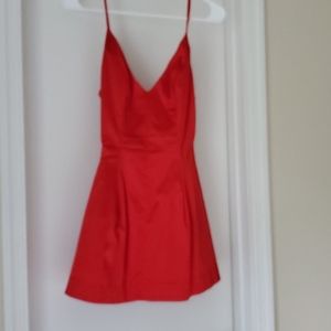 Bebe Red Satin Mini Dress